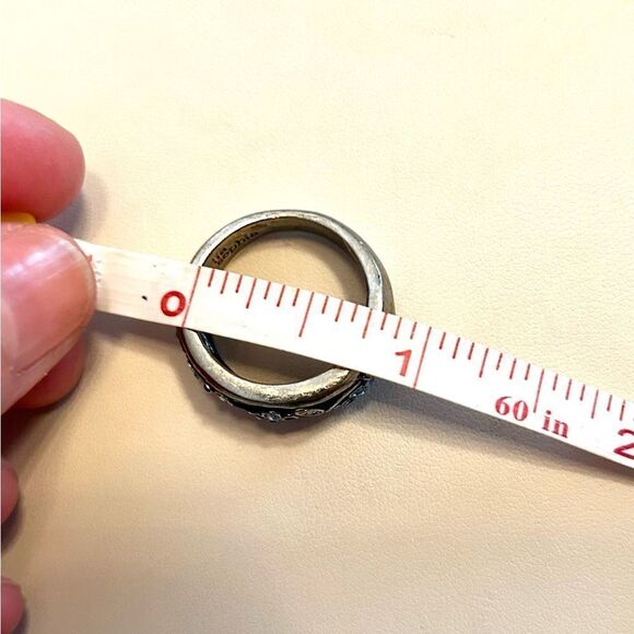 EUC Lia Sophia Floral Silver Ring with Blue Accents - Picture 5 of 5